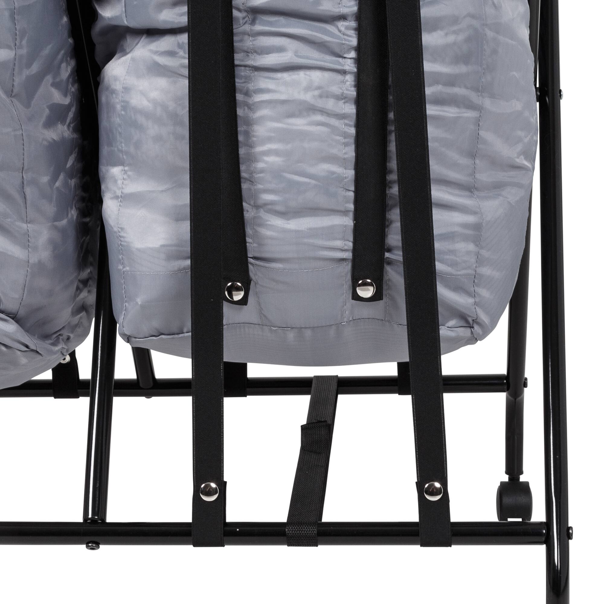 Honey Can Do Black/Gray Double Bounce Back Hamper with Wheels and Lid